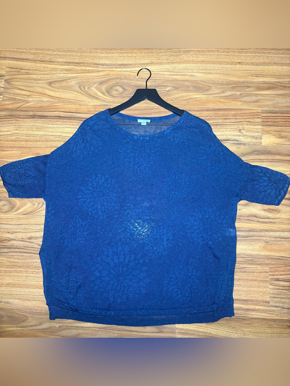 J Jill Pure Jill Blue Linen Blend Dolman Sleeve Knit Top MP